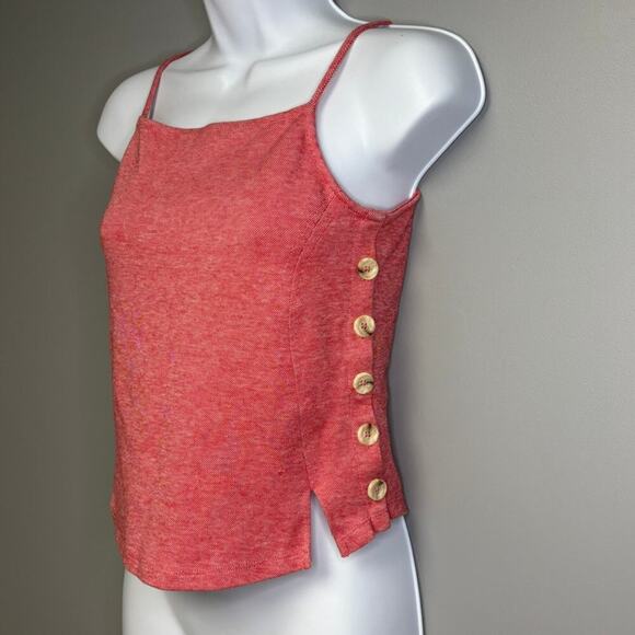 Anthropologie Meadow Rue Y2K Countrycore Red Side Button Top Womens Sz XXS - Picture 2 of 5